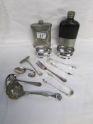 A mixed lot of silver plated cutlery, salts,