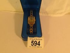An art deco watch in 9ct gold, stamped 'Smith Astral',