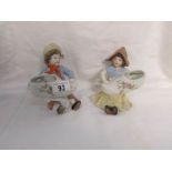 A pair of 19th century match strikers in the form of Dutch Children and clogs