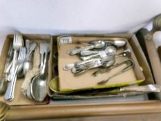 3 boxes of silver plated cutlery