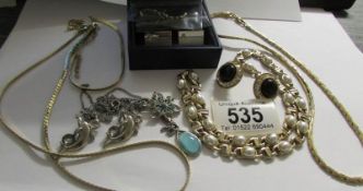 A quantity of costume jewellery including yellow metal