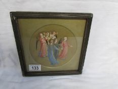 A framed and glazed Victorian print of an angel choir