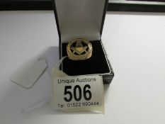 A 9ct yellow gold Masonic ring,