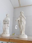 2 19th century parian figures