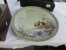 A large 19th century Wedgwood plaque depicting sheep A/F