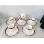 6 Victorian china tea cups and saucers