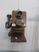 A vintage wall phone