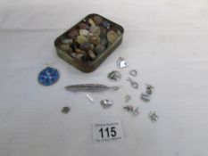 60 polished heart and other shaped stones (some mounted) and other jewellery including millifiori