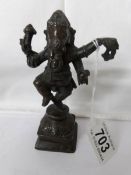 A late 18th/ early 19th century bronze figure of Ganesh