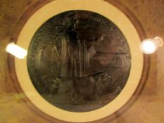 A framed and glazed WW1 memorial plaque for Frank Leslie Allday