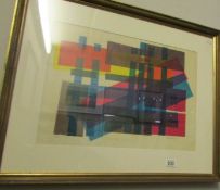 A limited edition abstract lithograph, 6 of 50,