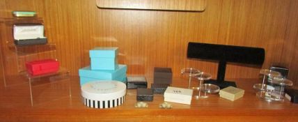 A quantity of jewellery boxes and display boxes