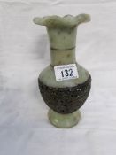 A Chinese jade and bronze vase