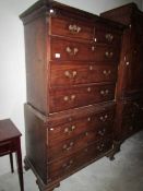 A 19th century mahogany chest on chest
