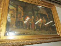 A gilt framed and glazed 19th century bar scene