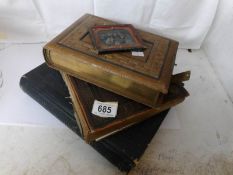 3 Victorian photo albums with photographs