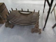 A large iron fire grate