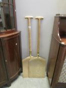 2 wooden malt shovels