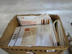 A box of stamp magazines