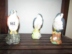 3 Whyte and Mackay bird of prey decanters
