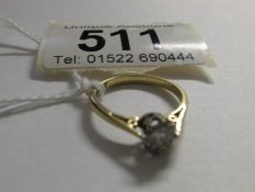 An 18ct gold quarter carat diamond solitaire ring,