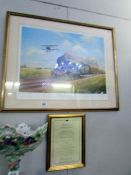 A John Young print 'Chasing the Flying Scotsman' signed by the artist and countersigned by Lady
