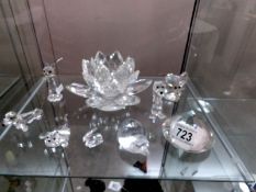 6 Swarovski crystal animals,
