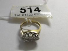 An 18ct gold 3 stone diamond ring,