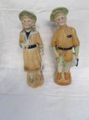 A pair of continental bisque figures