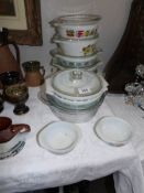 A quantity of Pyrex dishes