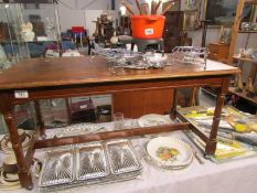 A mixed lot of table ware including fondue set, hors d'ouvre dishes,