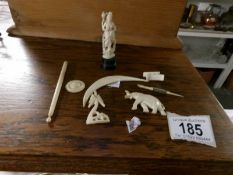 A quantity of small bone and ivory items