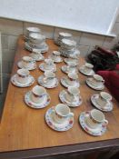 60 pieces of floral decorated tea and dinner ware (16 place settings)