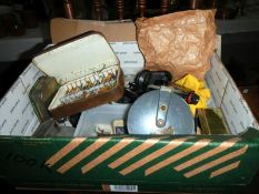 A quantity of old fishing equipment including reels & lures etc,