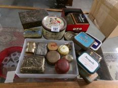 A quantity of old tins and trinket boxes
