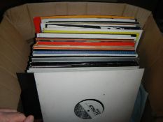 A box of club, dance LP records including promos, white label etc