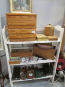 A mixed lot of wooden boxes,