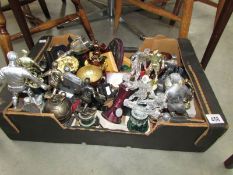 A box of sporting trophies
