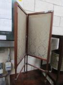 A 2 fold mahogany and silk screen