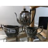 A 3 piece silver plated coffee set