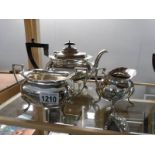 A 3 piece Walker and Hall silver plated tea set