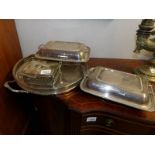 A silver plate tray,