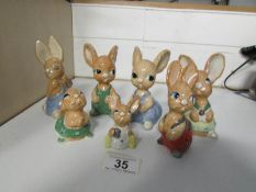A collection of 7 Carlton ware figurines