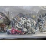 A bag of costume jewellery