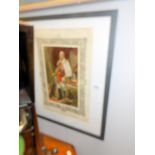 A framed and glazed print of King Edward VII in Coronation regalia