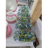 A large quantity of glass marbles