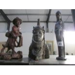 3 wooden figures including Black Mary