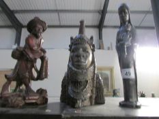 3 wooden figures including Black Mary