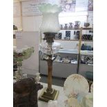 A Victorian Corinthian column oil lamp