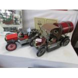 2 replica Carette tin plate vehicles by Jan Blenken of Nuremberg being a Model T fire engine and a